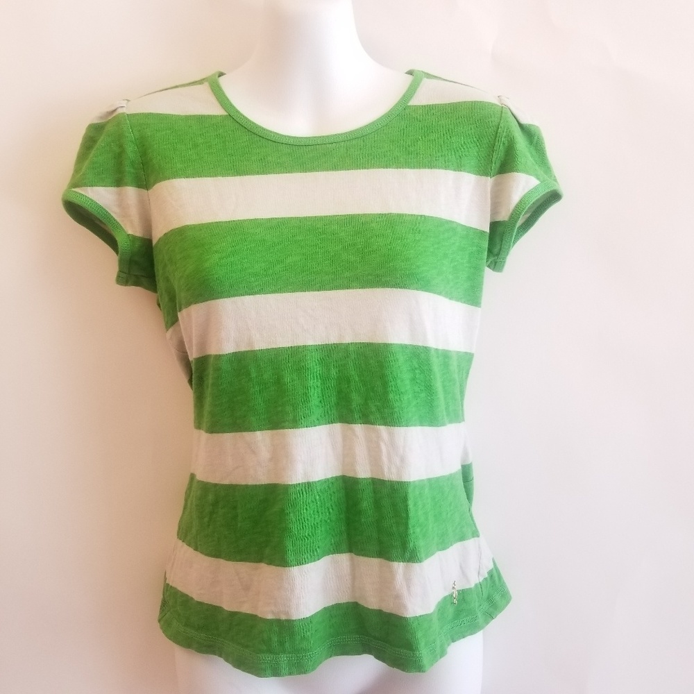 🌺 3/$25 Juicy Couture Green/White Stripe Shirt